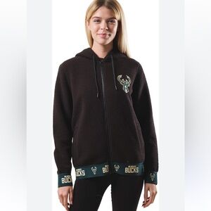 Ultra Game NBA Milwaukee Bucks Full Zip Sherpa Hoodie